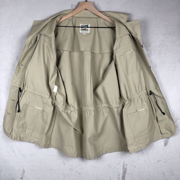 TRAVELSMITH Khaki Safari Cargo Jacket Women's Sz XL Beige Roll Tab Twill Pockets - Picture 3 of 13